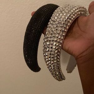 2pc glitter and rhinestone headband